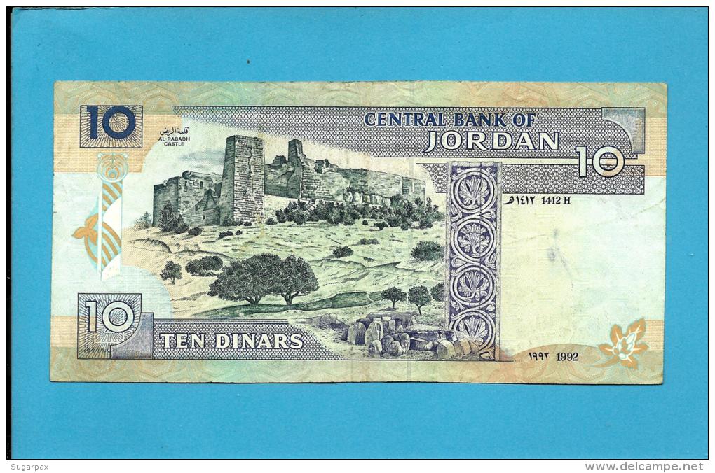 JORDAN - 10 DINARS - 1992 - P 26 - 2 Scans - Jordan