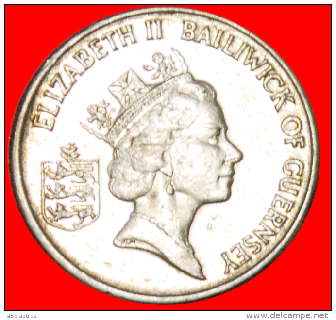 * SHIPS: GUERNSEY  5 PENCE 1990! REDUCED SIZE!!! ELIZABETH II (1953-2022)  LOW START NO RESERVE! - Guernesey