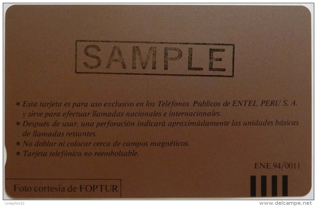 PERU - Tamura - Entel - Sample - Mascara Senor De Sipan - Mint - Peru