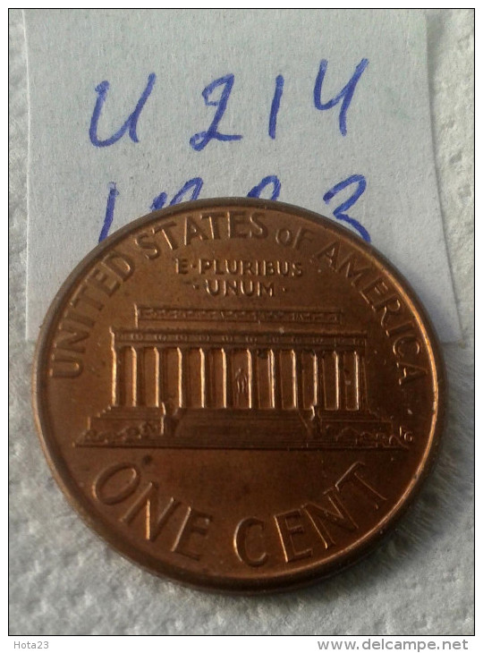 1 Cent - 1993 - USA - (Lot U 214) - 1959-…: Lincoln, Memorial Reverse