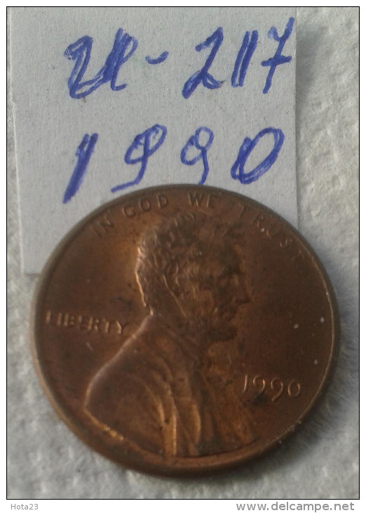 1 Cent - 1990 - USA - (Lot U 217) - 1959-…: Lincoln, Memorial Reverse