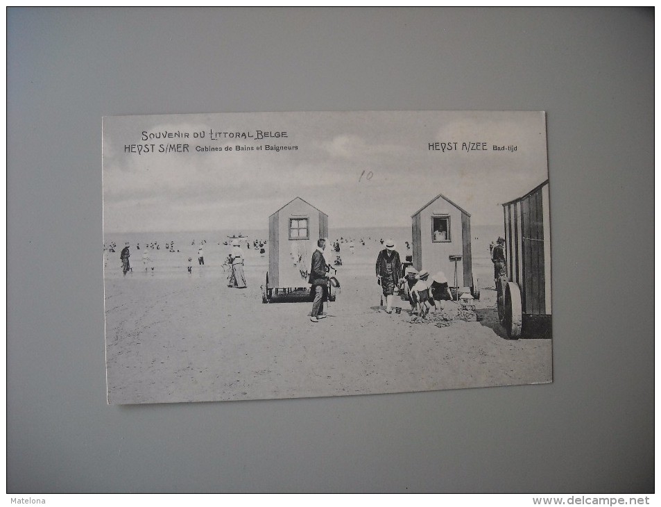 BELGIQUE FLANDRE OCCIDENTALE HEYST S/ MER CABINES DE BAINS ET BAIGNEURS SOUVENIR DU LITTORAL BELGE - Heist