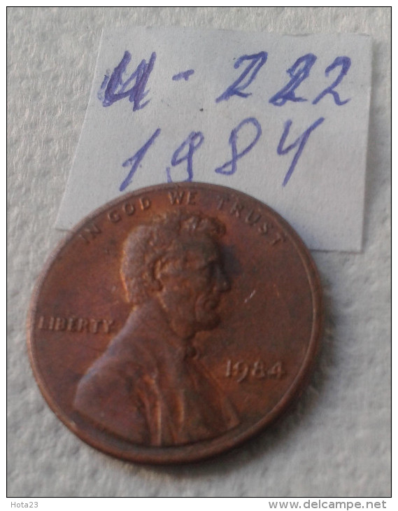 1 Cent - 1984 - USA - (Lot U 222) - 1959-…: Lincoln, Memorial Reverse