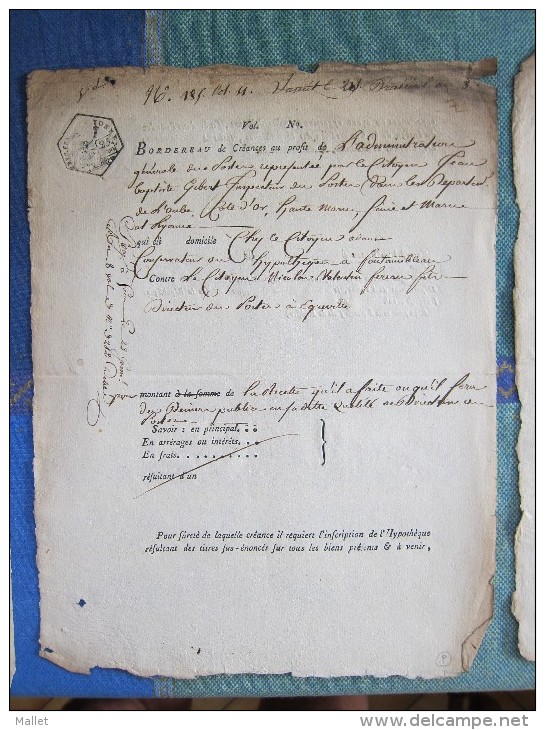 Lot De 3 Bordereaux De Créances An 8 - Yonne - ... - 1799