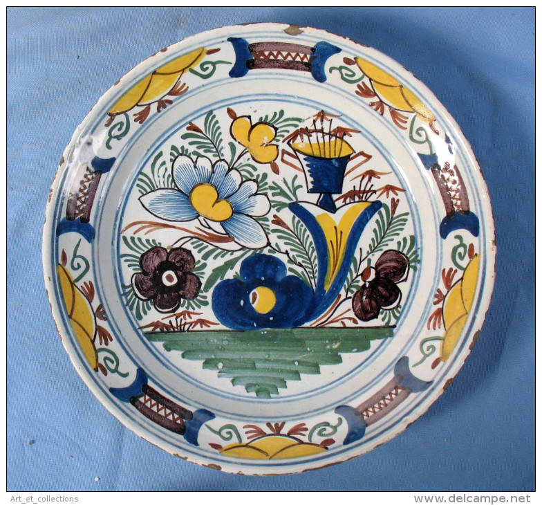 Grand Plat Polychrome DELFT D'époque XVIIIè - Delft (NLD)