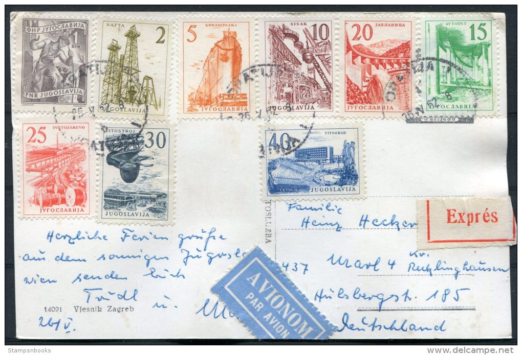 1962 VjesnikZagreb Postcard Express Airmail - Germany - Covers & Documents