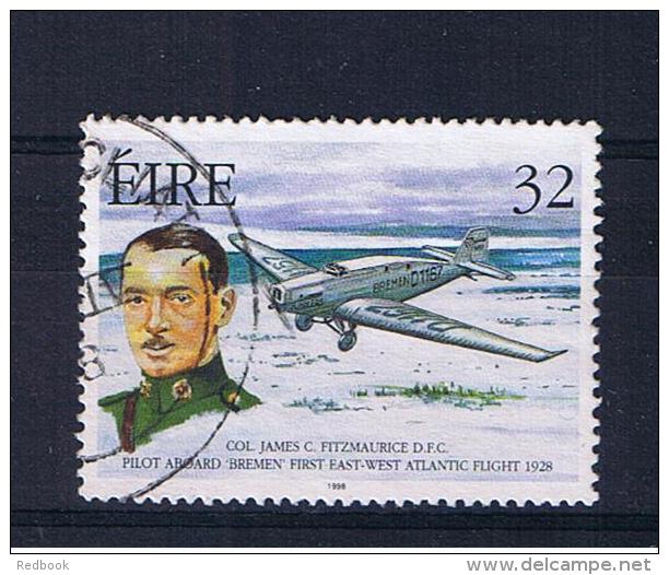 RB 1044 - 1998 Ireland Eire Used Stamp SG 1156 - Pioneer Col James Fitzmaurice &amp; Junkers W33 - Aviation Aeroplane - Used Stamps