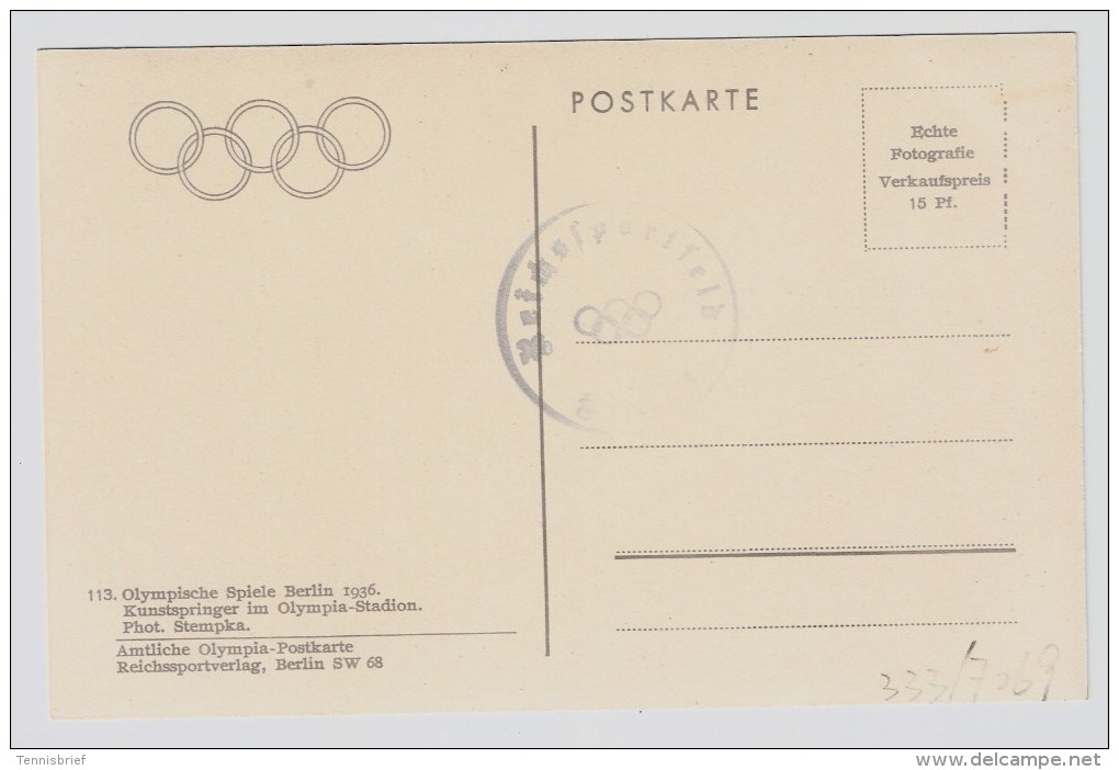 Olympiade 1936, Kunstspinger   # 1661 - Olympische Spiele