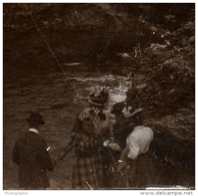 France Bretagne Belle Isle Descente De L Apothicairerie Ancienne Stereo Photo Stereoscope 1900 - Stereoscopic