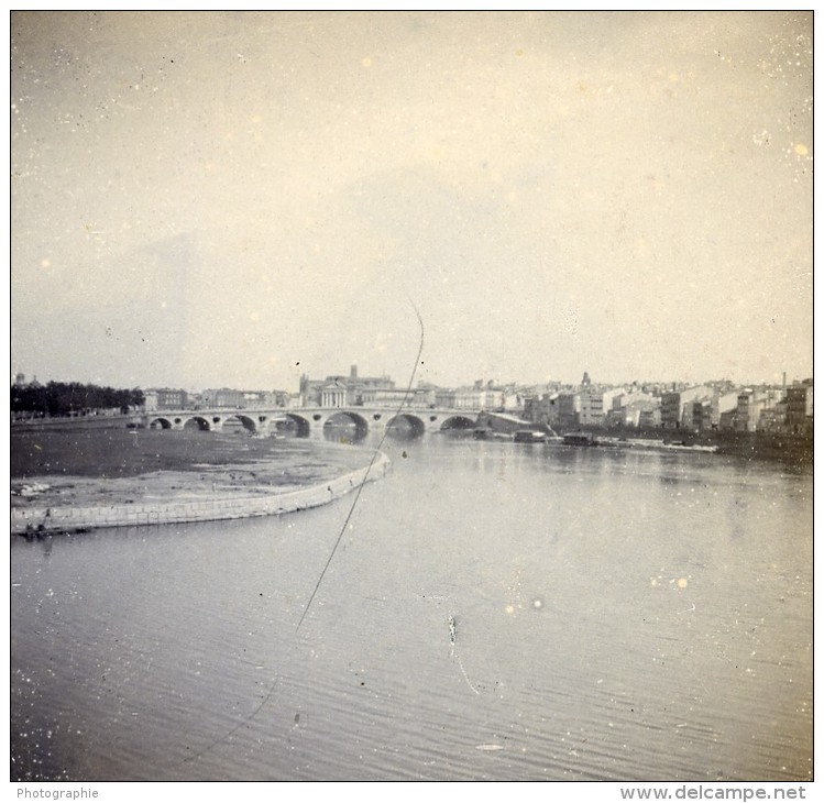 France Toulouse La Garonne Ancienne Stereo Photo Stereoscope 1900 - Stereoscopic