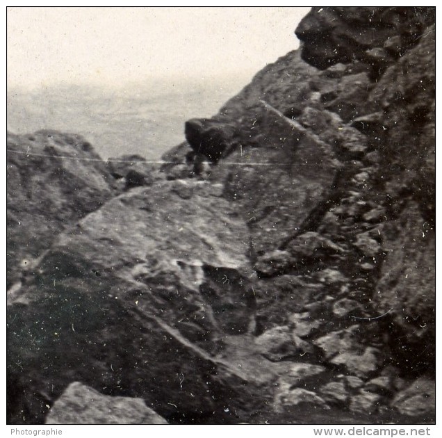 France Pyrenées Chaos De Gavarnie Ancienne Stereo Photo Stereoscope 1900 - Stereoscopic