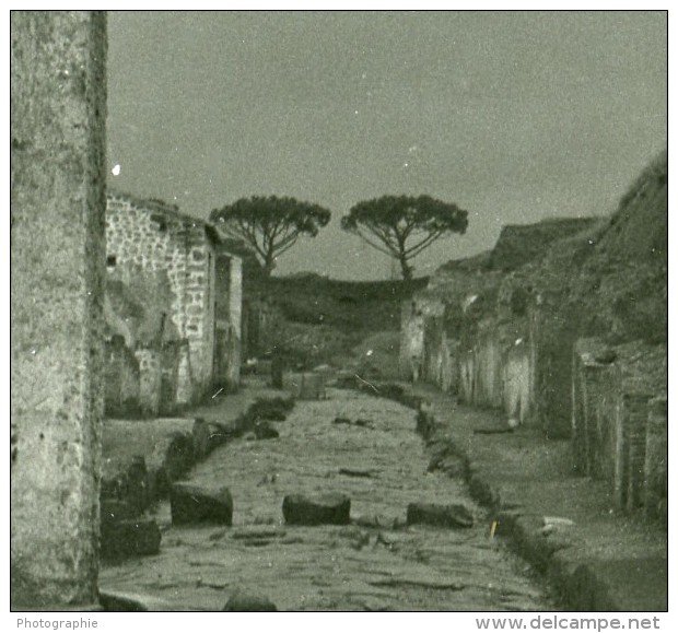 Italie Pompei Via Stabia Ancienne Stereo Photo Stereoscope Possemiers 1910 - Stereoscopic