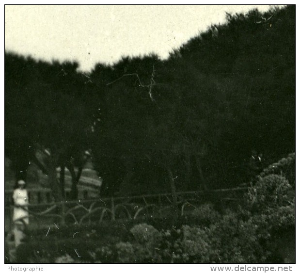 France Pyrenees Biarritz Sur Le Rocher De Basta Ancienne Stereo Photo Stereoscope Possemiers 1910 - Stereoscopic