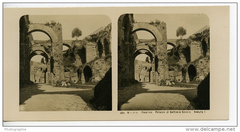 Italie Rome Mont Palatin Palais De Septime Severe Ancienne Stereo Photo Stereoscope NPG 1900 - Stereoscopic