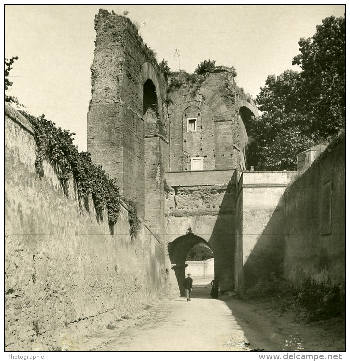 Italie Rome Arc De Dolabella Ancienne Stereo Photo Stereoscope NPG 1900 - Stereoscopic