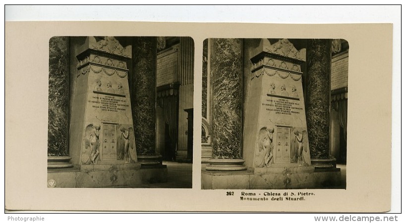 Vatican Basilique Saint Pierre San Pietro Detail Ancienne Stereo Photo Stereoscope NPG 1900 - Photos Stéréoscopiques