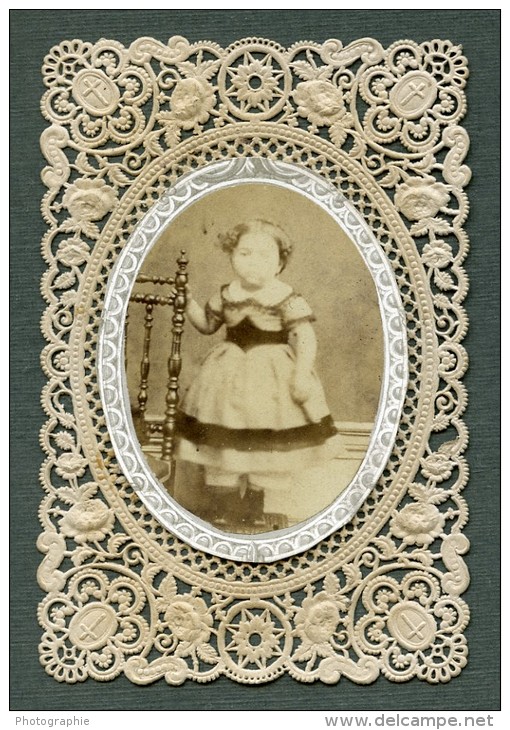 France Religion Image Pieuse Canivet Portrait Photo Albumine Sur Papier Dentelle 1870's - Imágenes Religiosas