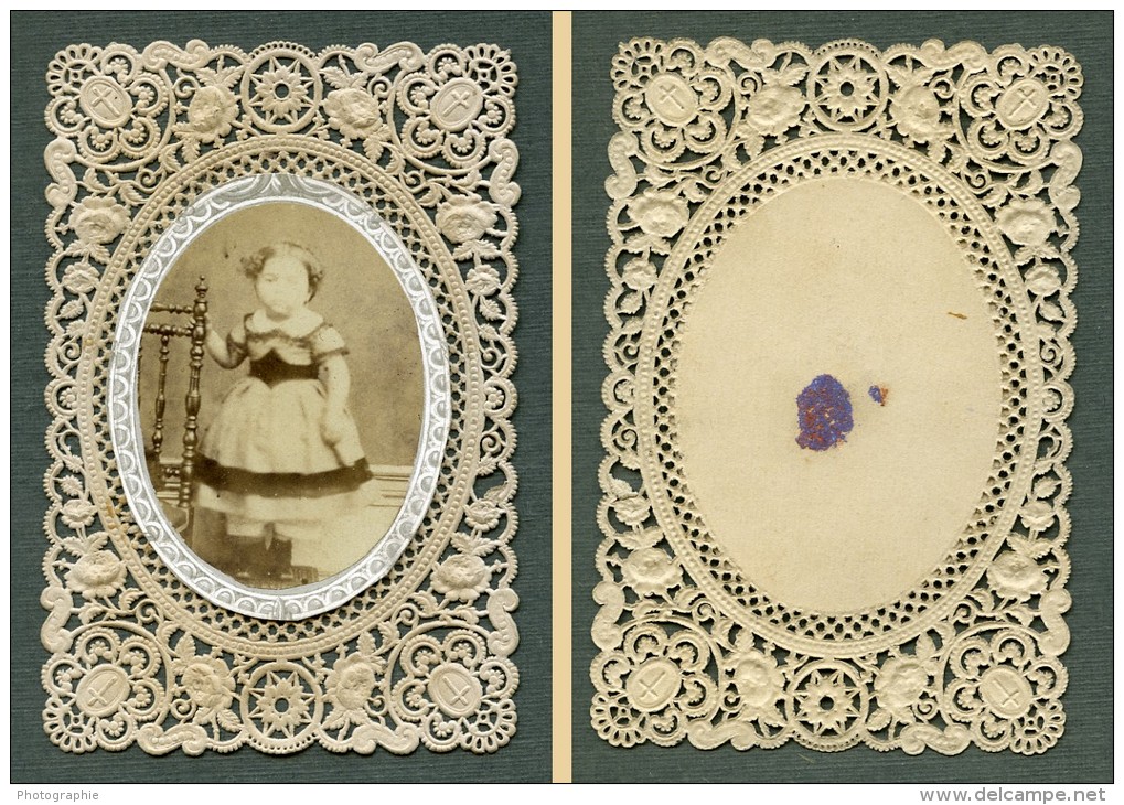 France Religion Image Pieuse Canivet Portrait Photo Albumine Sur Papier Dentelle 1870's - Images Religieuses