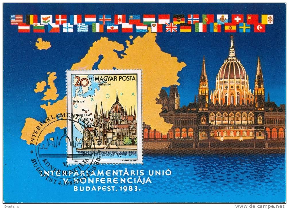 HUNGARY - 1983.Maximum Card - 5th Interparliamentary Union Conference Mi:Bl.163. - Maximumkarten (MC)