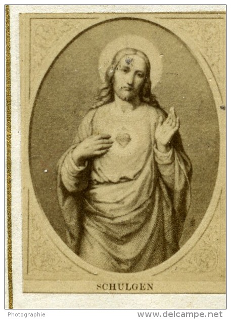 France Religion Image Pieuse Canivet Photo Albumine Sur Papier Dentelle 1870's - Images Religieuses