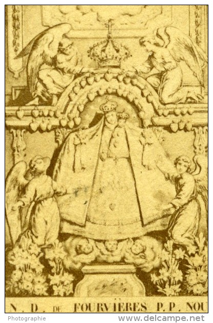 France Religion Image Pieuse Canivet ND De Fourvieres Photo Albumine Sur Papier Dentelle 1870's - Images Religieuses