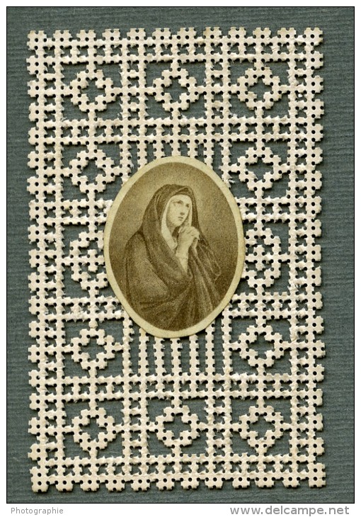 France Religion Image Pieuse Canivet Photo Albumine Sur Papier Dentelle 1870's - Images Religieuses