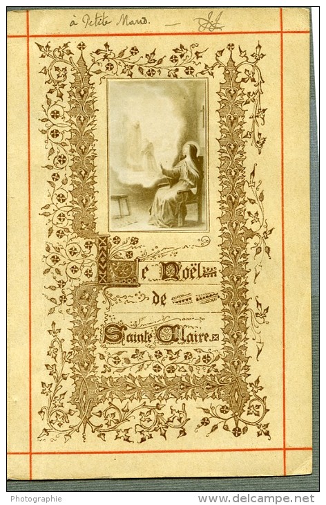 France Ste Claire Religion Image Pieuse Canivet Photo Albumine Sur Papier 1880 - Images Religieuses