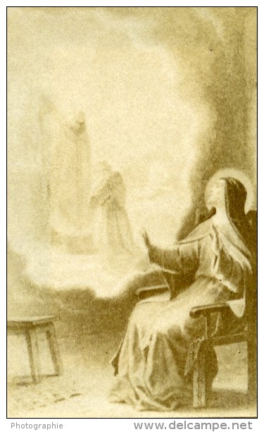 France Ste Claire Religion Image Pieuse Canivet Photo Albumine Sur Papier 1880 - Images Religieuses