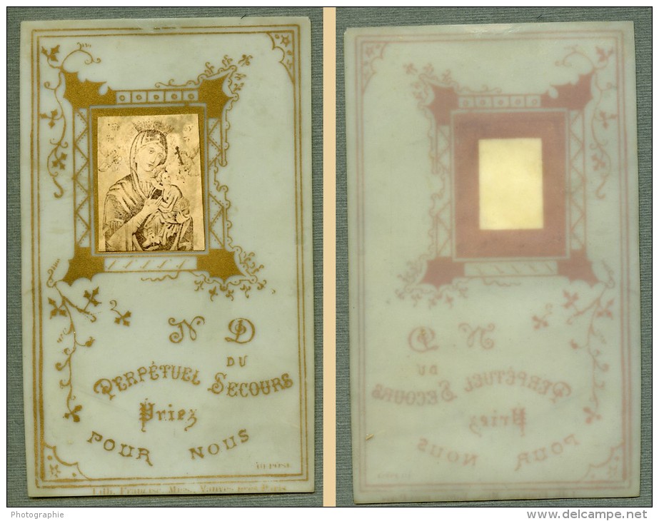 France Religion Image Pieuse Canivet Vanves Photo Albumine Sur Celluloid 1880 - Images Religieuses