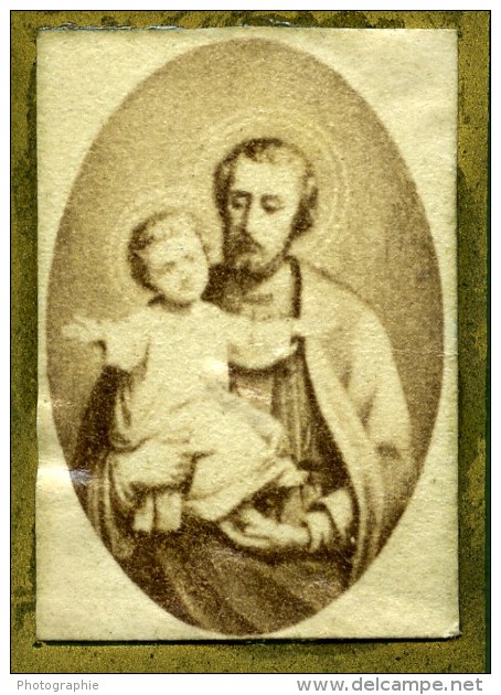 France Religion Image Pieuse Canivet Joseph Photo Albumine Sur Celluloid Dopter 1880 - Devotion Images