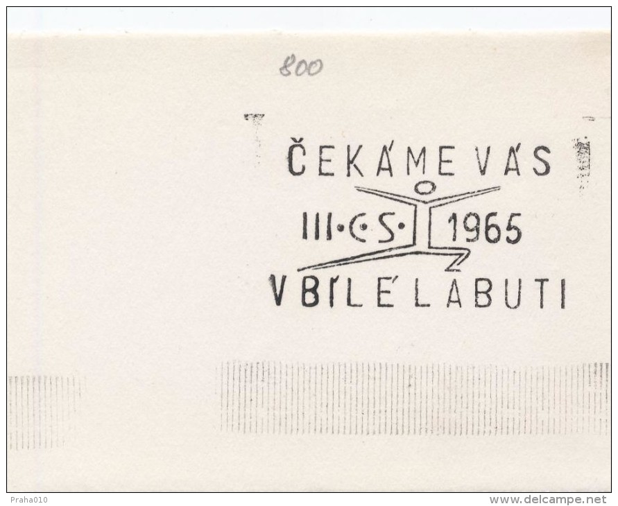 J2090 - Czechoslovakia (1945-79) Control Imprint Stamp Machine (R!): 3. Spartakiad; We Are Waiting For You At White Swan - Proofs & Reprints