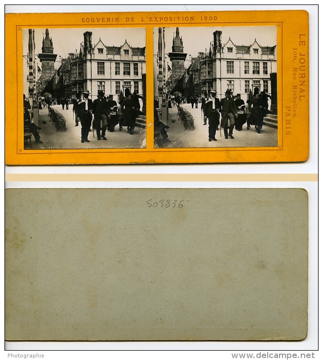 France Paris Exposition Universelle Rue Des Nations Ancienne Photo Stereoscope SIP 1900 - Stereoscopic