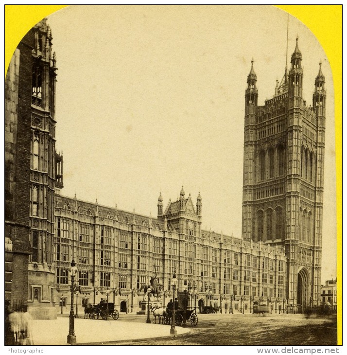 Royaume Uni Londres Maison Du Parlement Ancienne Photo Stereoscope York 1860 - Photos Stéréoscopiques