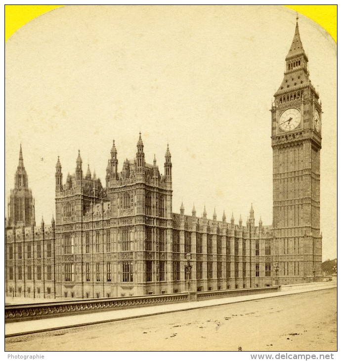 Royaume Uni Londres Maison Du Parlement Ancienne Photo Stereoscope York 1860 - Stereoscopic