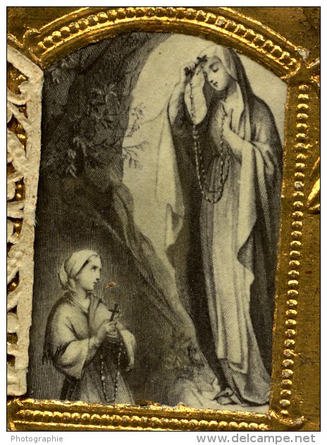 France Religion Image Pieuse Canivet Photo Albumine Sur Papier Dentelle 1870's - Images Religieuses