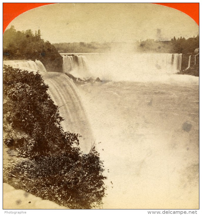 USA Canada Chutes Du Niagara Prospect Point Ancienne Photo Stereoscope Curtis 1880 - Stereoscopic