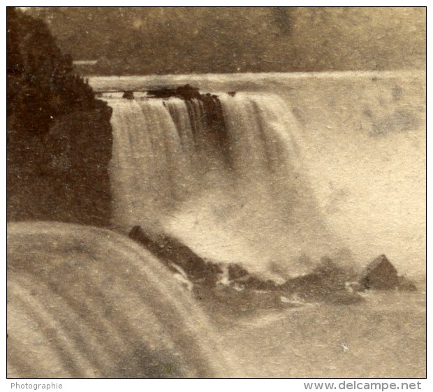 USA Canada Chutes Du Niagara Prospect Point Ancienne Photo Stereoscope Curtis 1880 - Stereoscopic