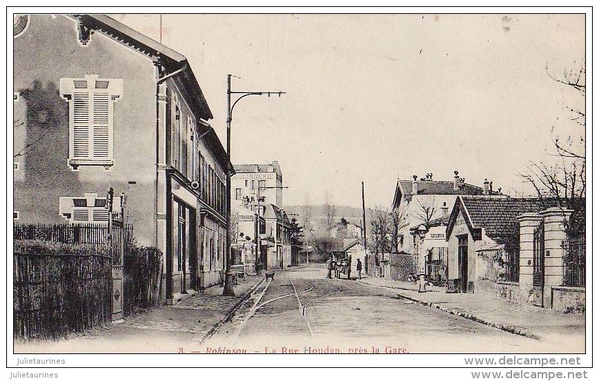 92 ROBINSON LA RUE HOUDAN PRES GARE TRES ANIMEES CPA BON ETAT - Autres & Non Classés