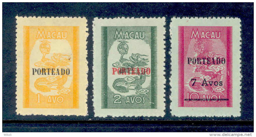 ! ! Macau - 1951 Postage Due (Complete Set) - Af. P51 To P53 - NGAI - Timbres-taxe