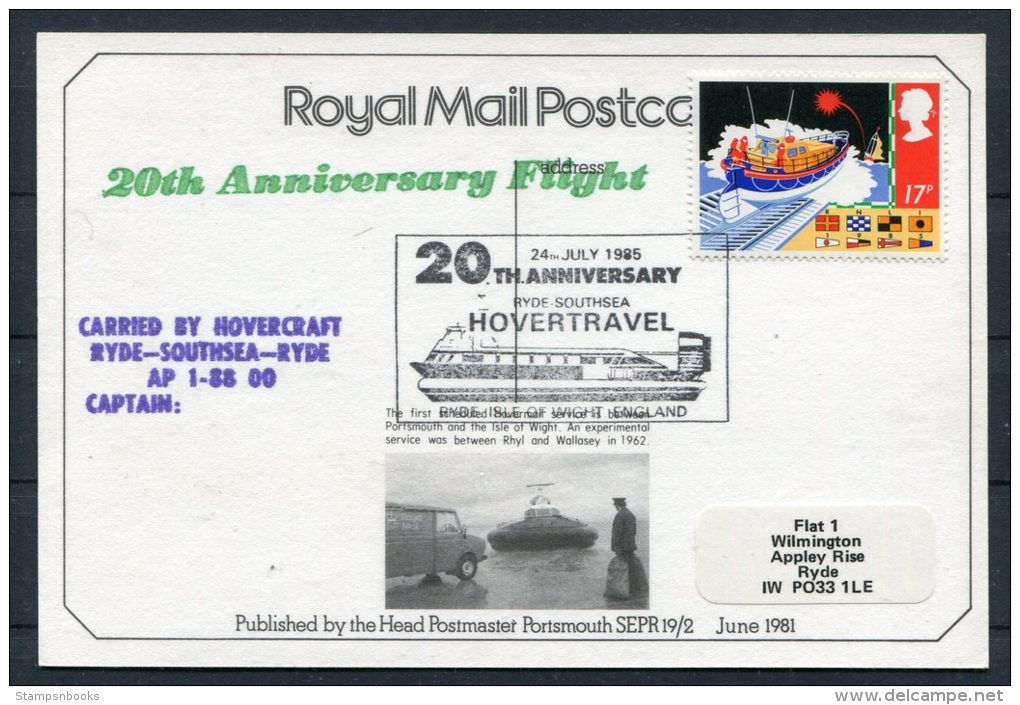 GB Hovercraft Covers / Cards Isle Of Wight Ryde Portsmouth Southampton Cowes X 12 - Maritime