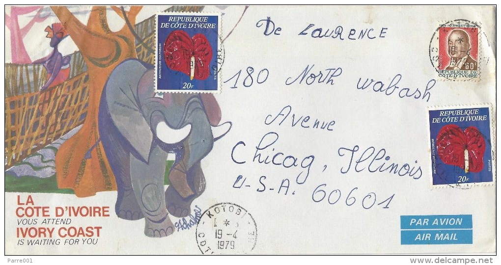 Cote D´Ivoire Ivory Coast 1979 Kotobi Flower Michel B532 Cover - Ivoorkust (1960-...)