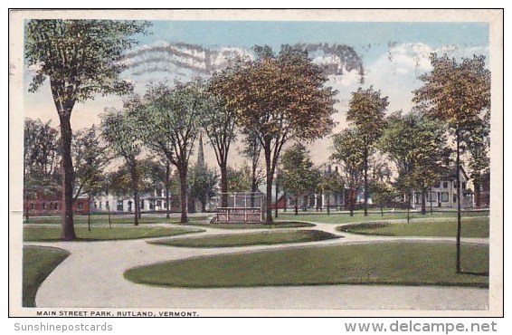 Main Street Park Rutland Vermont 1919 - Rutland