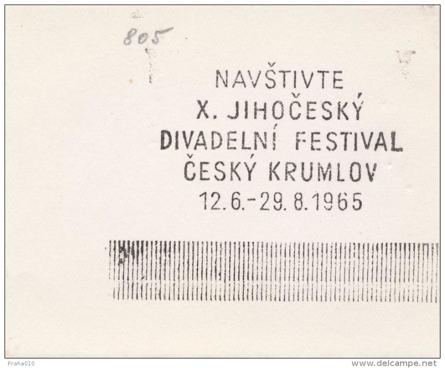 J2103 - Czechoslovakia (1945-79) Control Imprint Stamp Machine (R!): Visit X. Southern Bohemia Theatre Festival 1965 - Proeven & Herdrukken