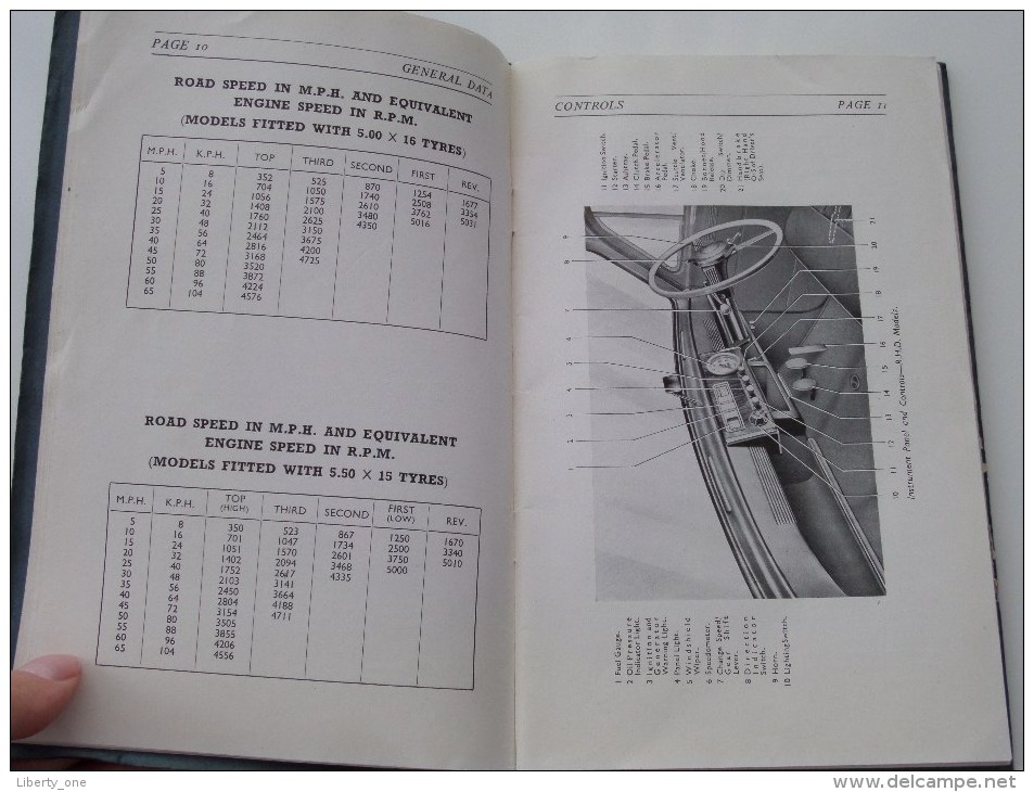 The HILLMAN MINX OWNER'S HANDBOOK Mark III - A Product of the Rootes Group - Anno 1949 ( zie foto´s voor details )