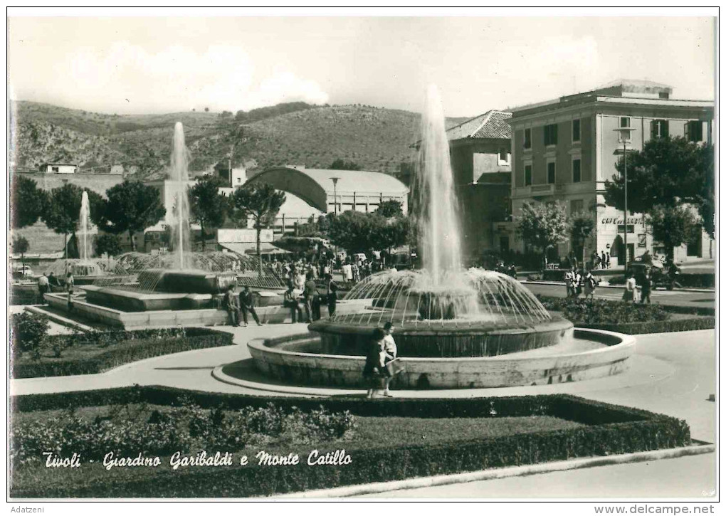 XXX CARTOLINA BIANCO E NERO - LAZIO – TIVOLI – GIARDINO GARIBALDI E MONTE CATILLO VIAGGIATA 1964 VERSO ROMA – INDIRIZZO - Tivoli