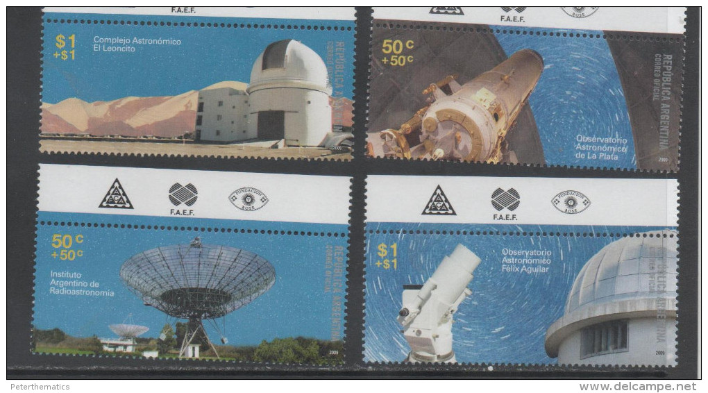 ARGENTINA, 2009, MNH, SPACE, OBSERVATORY, TELESCOPES, 4v - Other & Unclassified