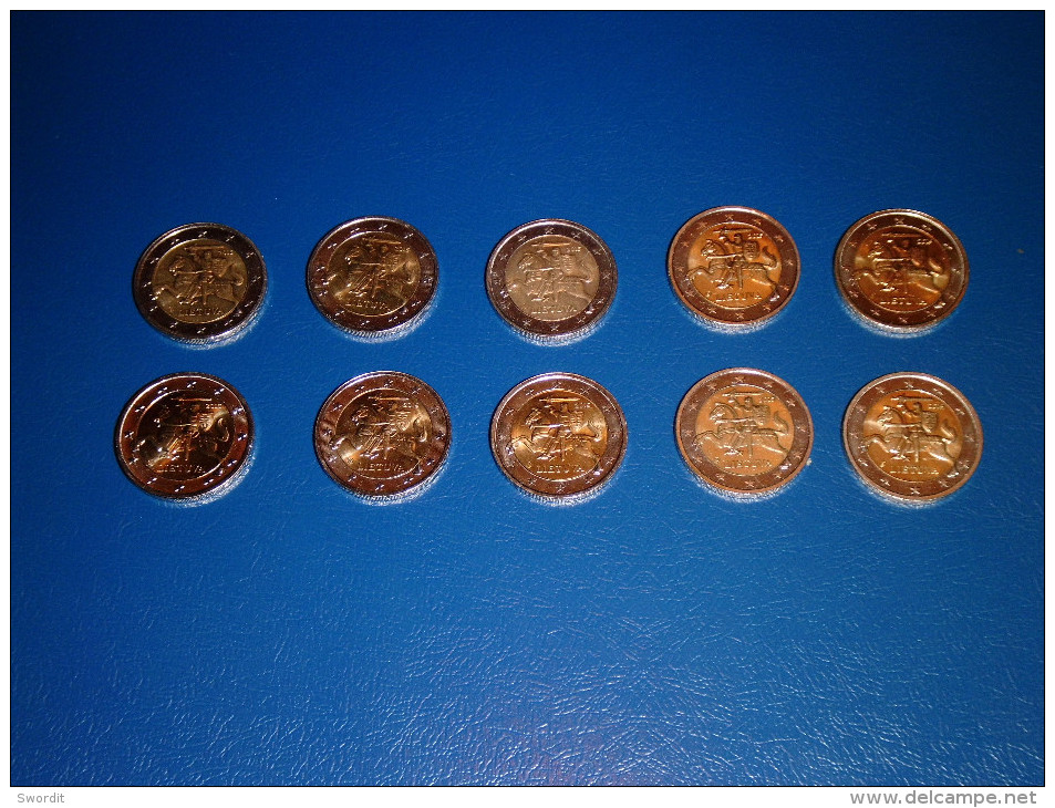 10 Monete Da 2 EURO Lituania Lithuania Coins 2015 - Lituania