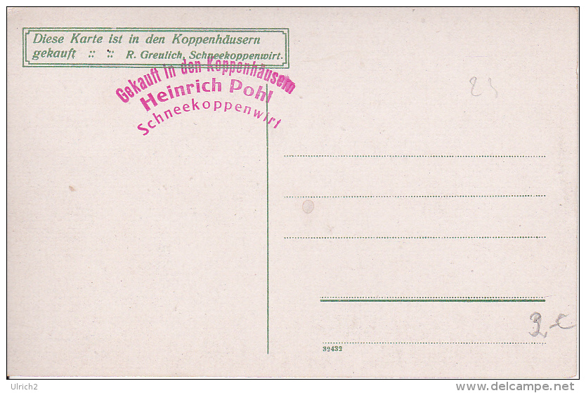 AK Riesengebirge - Sonnenaufgang Auf Der Schneekoppe - Stempel Koppenhäuser Heinrich Pohl Scheekoppenwirt (15467) - Schlesien