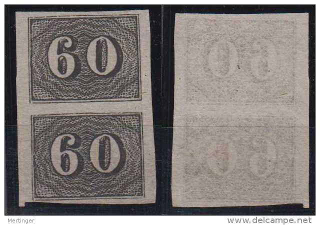 Brazil Brasil Mi# 14 (*) Mint Pair 60R Verticais - Unused Stamps