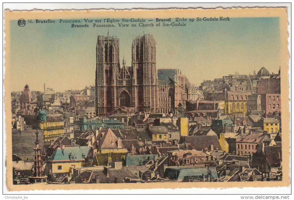 Brussel, Bruxelles, Vue Sur L'Eglise Ste Gudule (pk19358) - Panoramische Zichten, Meerdere Zichten